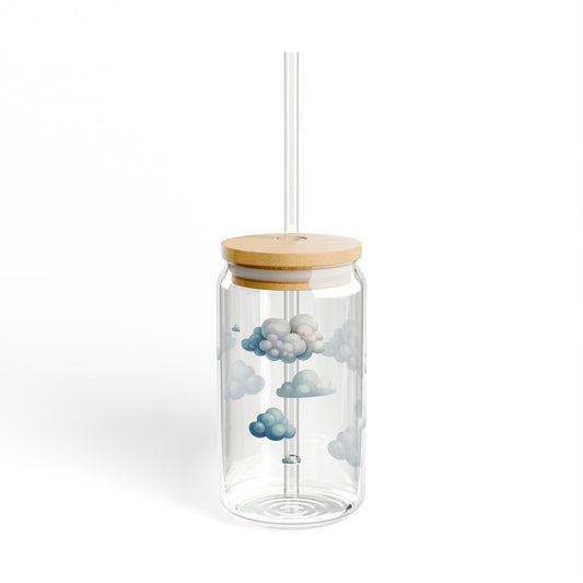 A1) Sipper Glass, 16oz 'Clouds'