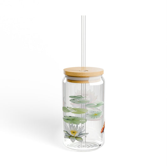 A1) Sipper Glass, 16oz 'Water Lily'